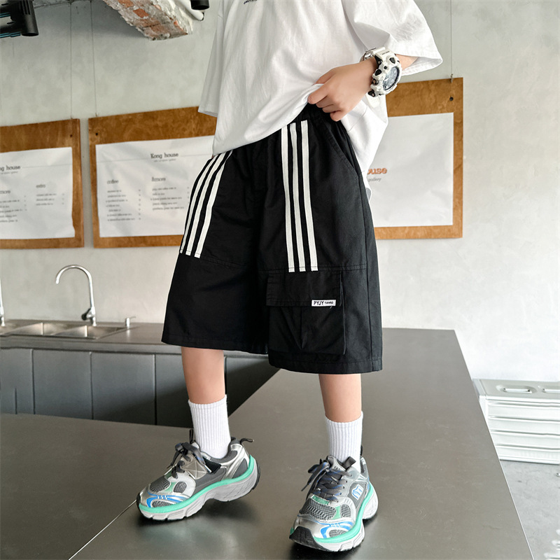 【120-170cm】絶対欲しい ストライプ柄 カジュアル スポーツ ショートパンツ 男の子 かっこいい ボトムス