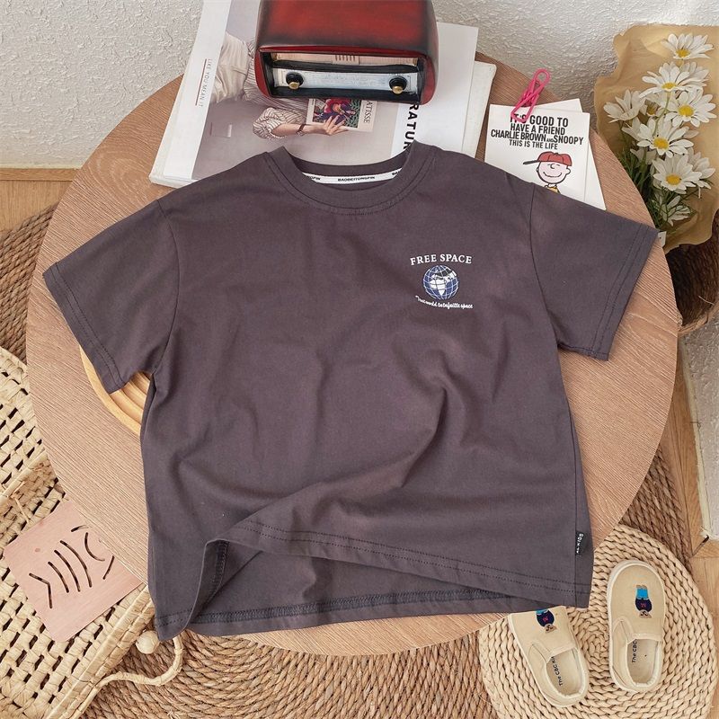 【90-140cm】全4色 夏を楽しむ カートゥーン プリント 半袖 スポーツ ストリート系 Tシャツ