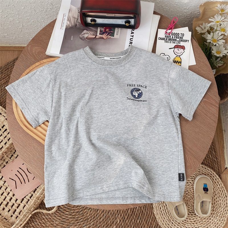 【90-140cm】全4色 夏を楽しむ カートゥーン プリント 半袖 スポーツ ストリート系 Tシャツ