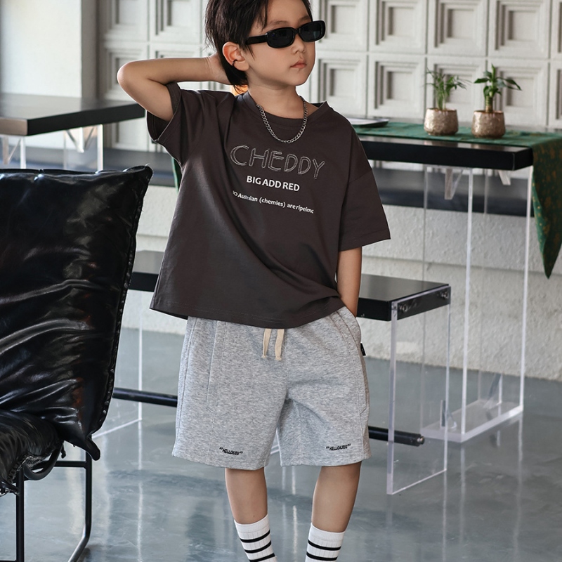 【90-160cm】二色選べ 新登場 カジュアル アルファベット 5分丈 男の子 ボトムス