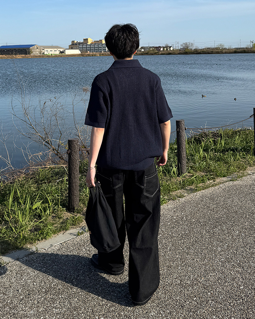 リブカラーニット