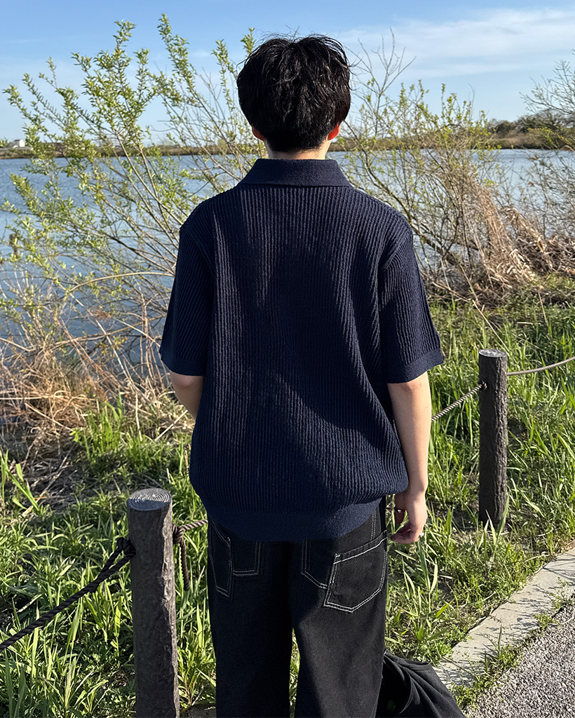 リブカラーニット