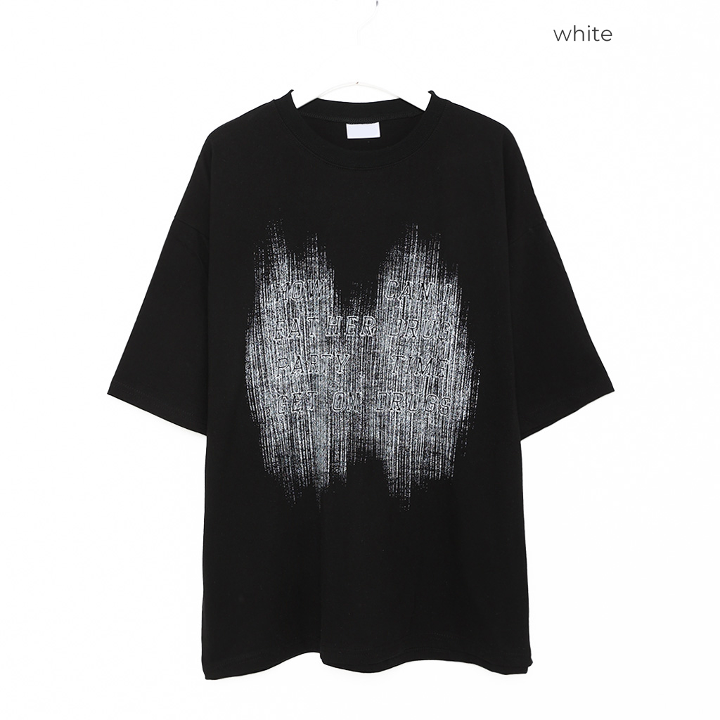 (ユニセックス) ブラッシュプリントTシャツ