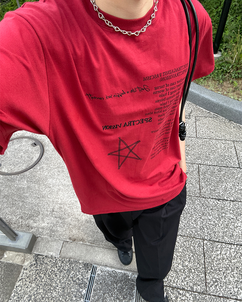 （ユニセックス）スターレタリングハーフＴシャツ