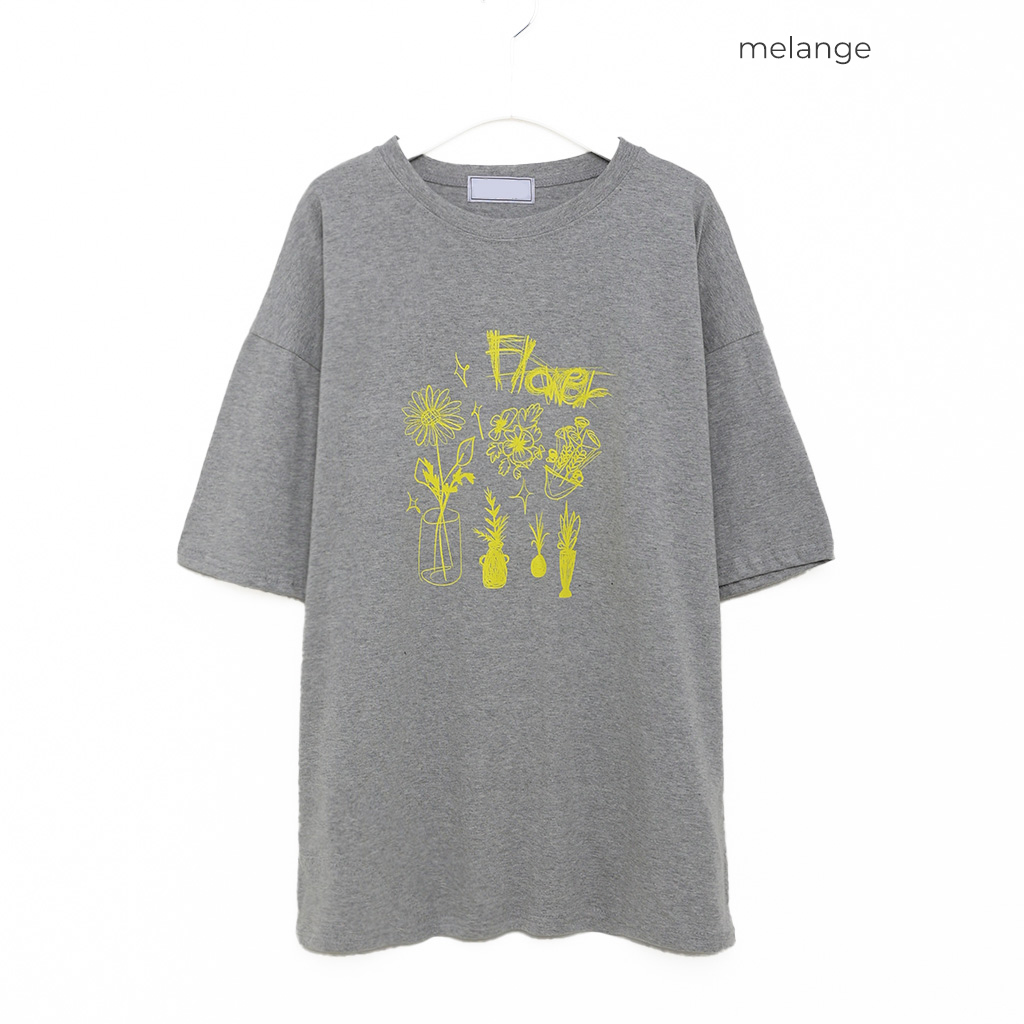 (ユニセックス) フラワープリント半袖Tシャツ