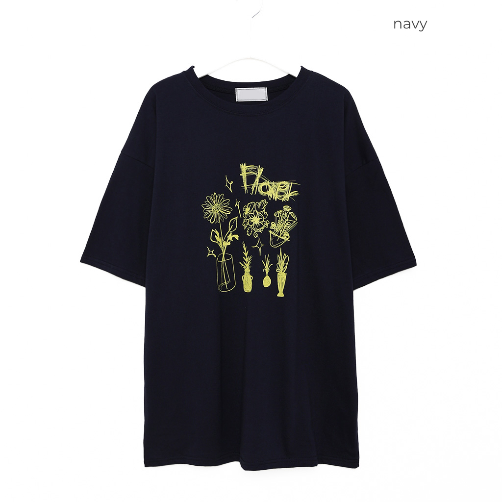 (ユニセックス) フラワープリント半袖Tシャツ