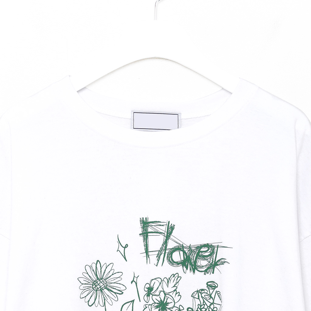 (ユニセックス) フラワープリント半袖Tシャツ