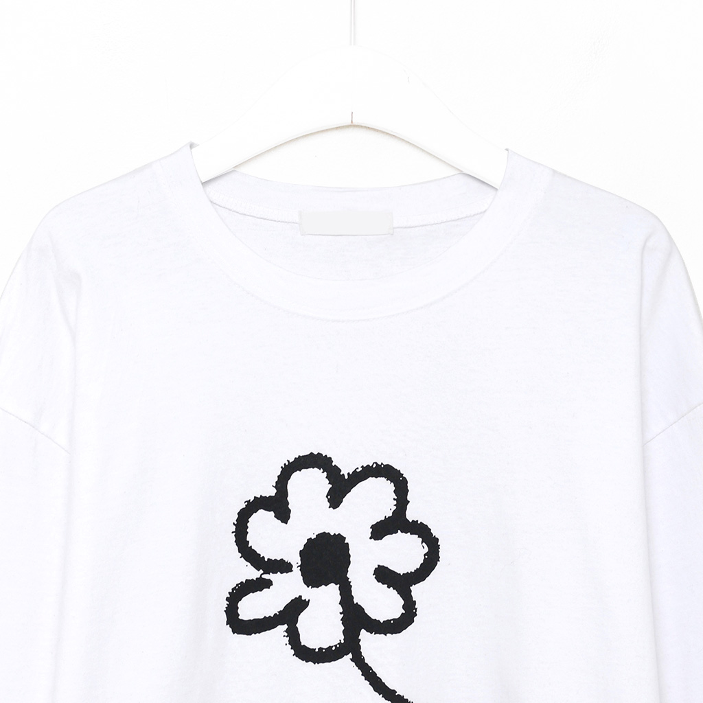 (ユニセックス) フラワーレタリング半袖Ｔシャツ