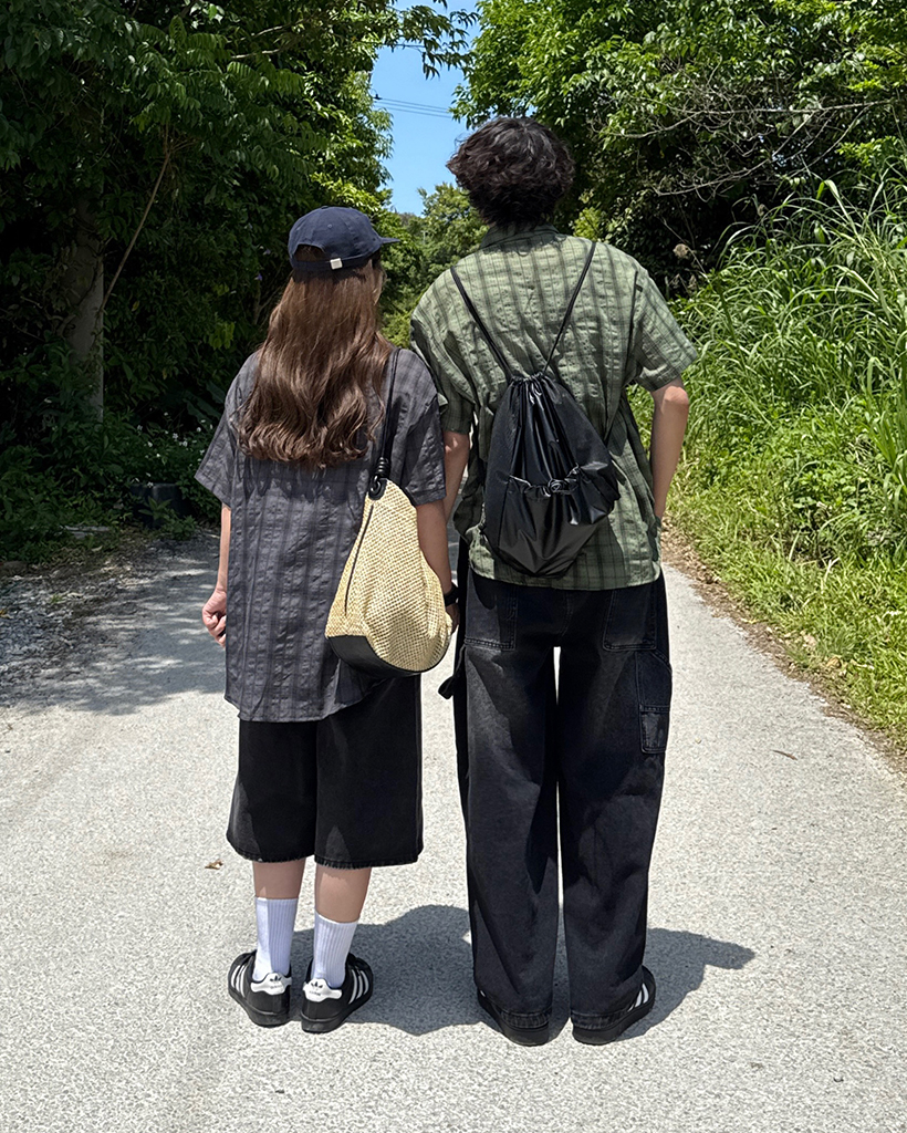（ユニセックス）タータンチェックハーフシャツ