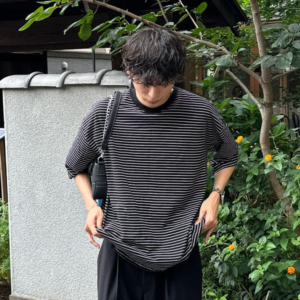 バイカラーボーダーボックスTシャツ