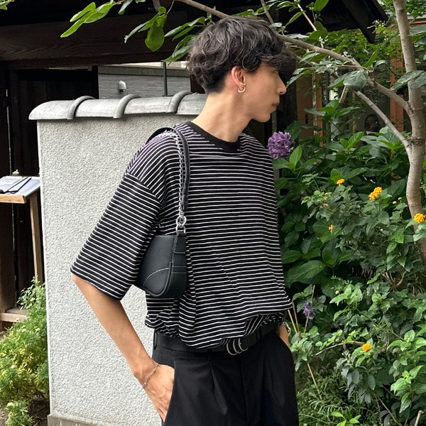 バイカラーボーダーボックスTシャツ