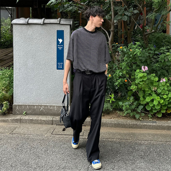 バイカラーボーダーボックスTシャツ