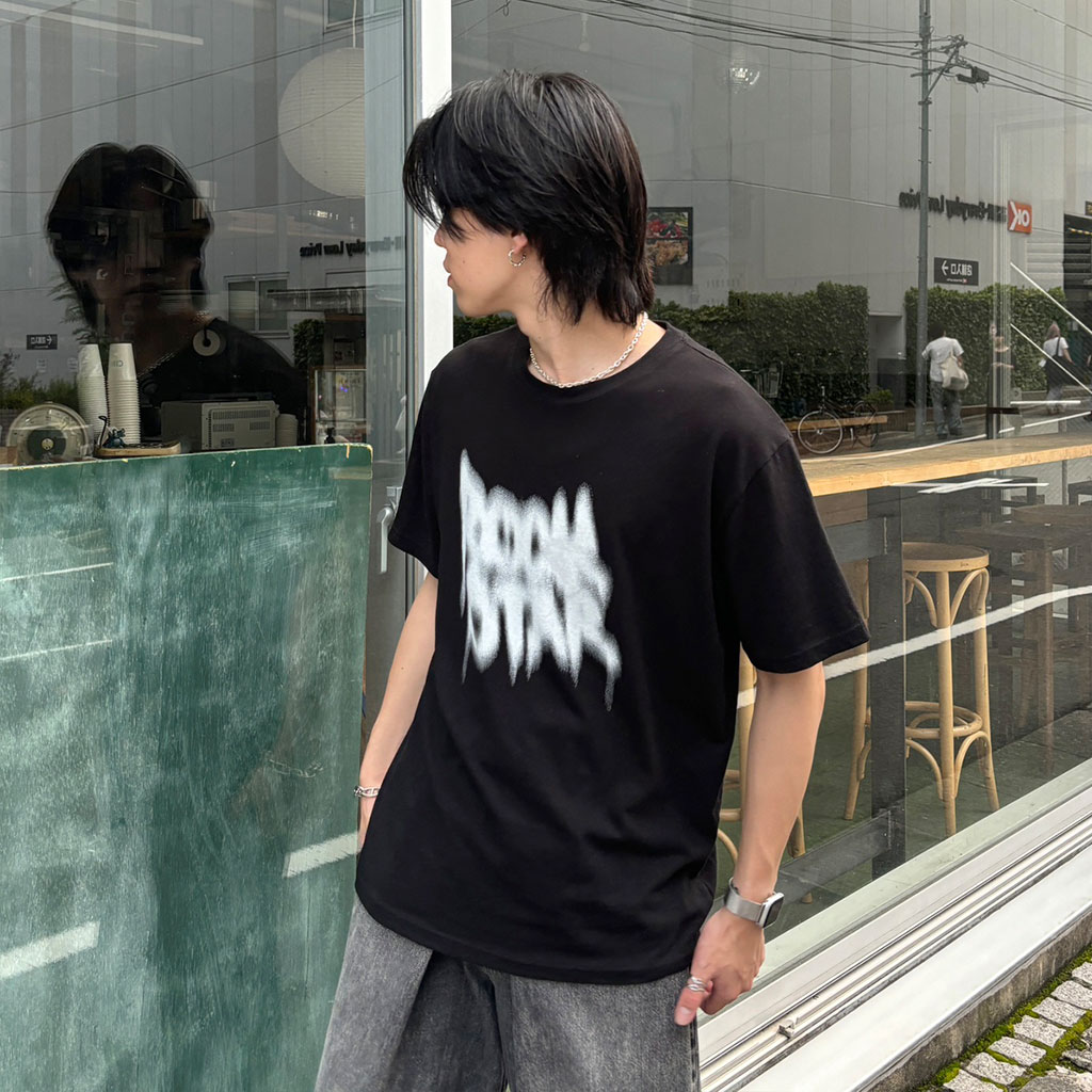 (ユニセックス)ロックプリントTシャツ