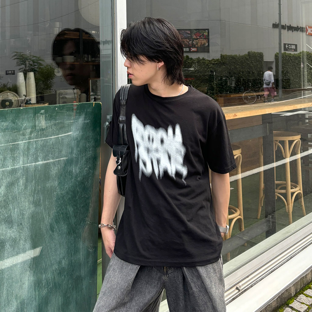 (ユニセックス)ロックプリントTシャツ