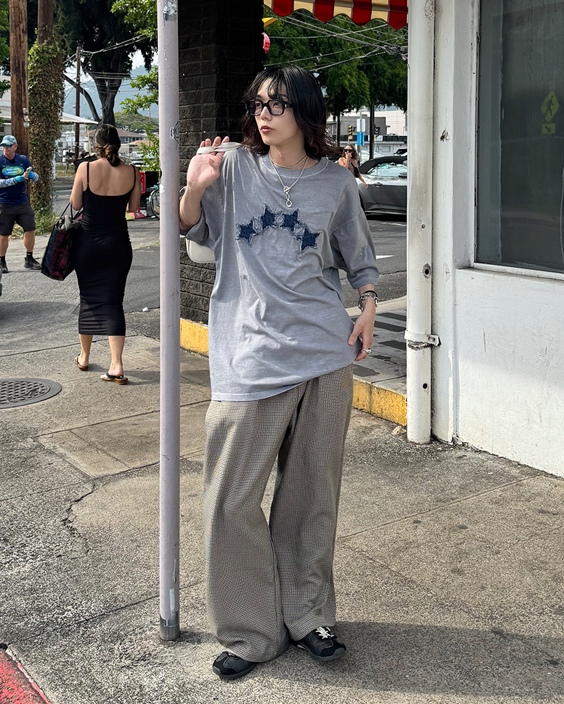 スターデニムウォッシュ半袖Tシャツ