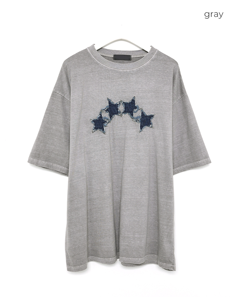 スターデニムウォッシュ半袖Tシャツ