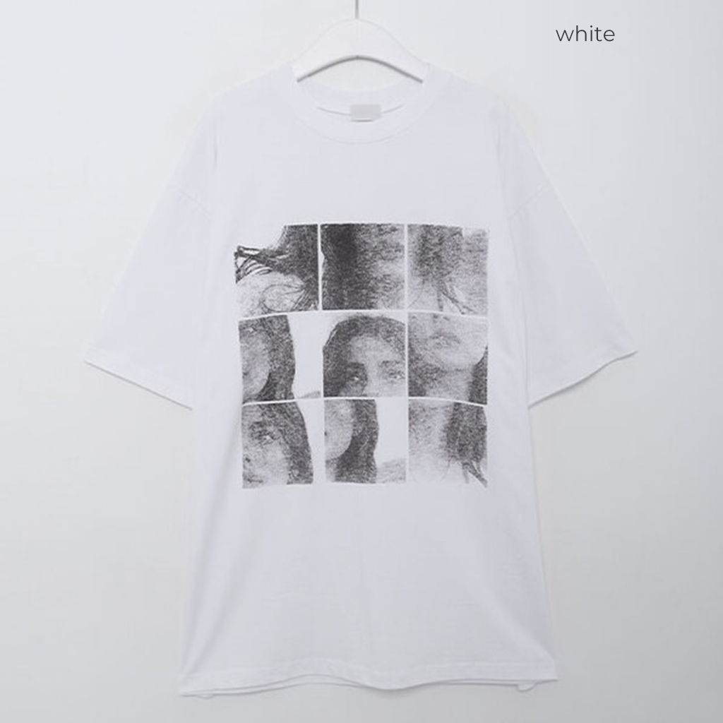 (ユニセックス) スクエアプリントTシャツ