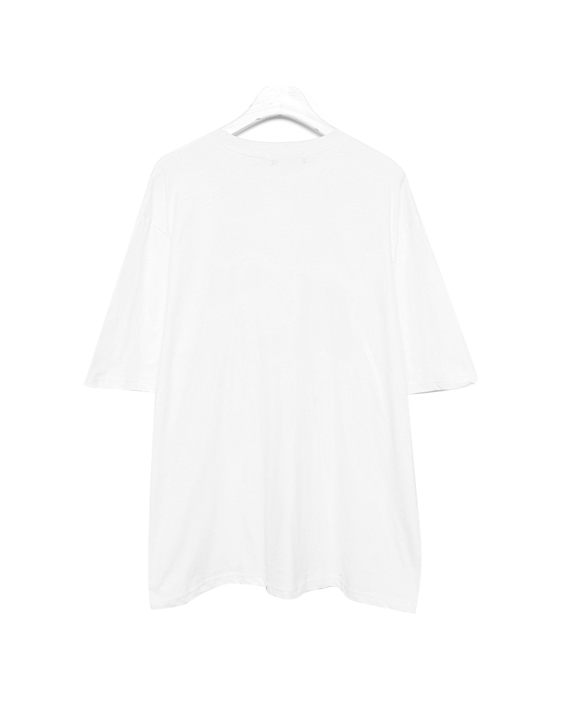 (ユニセックス)スプレーレタリング半袖Tシャツ
