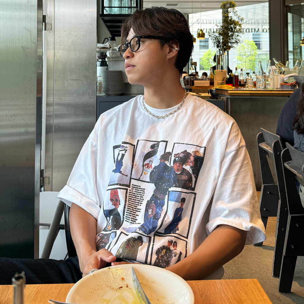 ビンテージボードプリントTシャツ