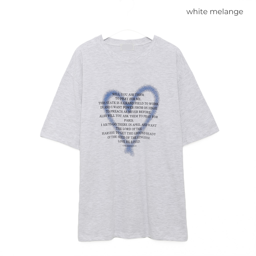 (ユニセックス) ハートスプレーポイント半袖Tシャツ