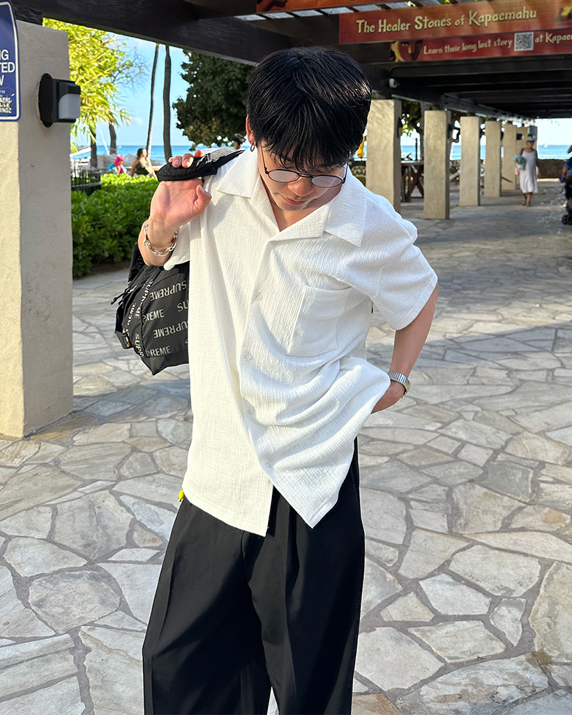 シンプル半袖カラーシャツ