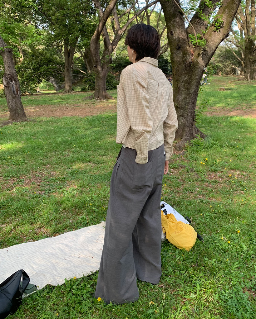 チェッククロップドシャツ