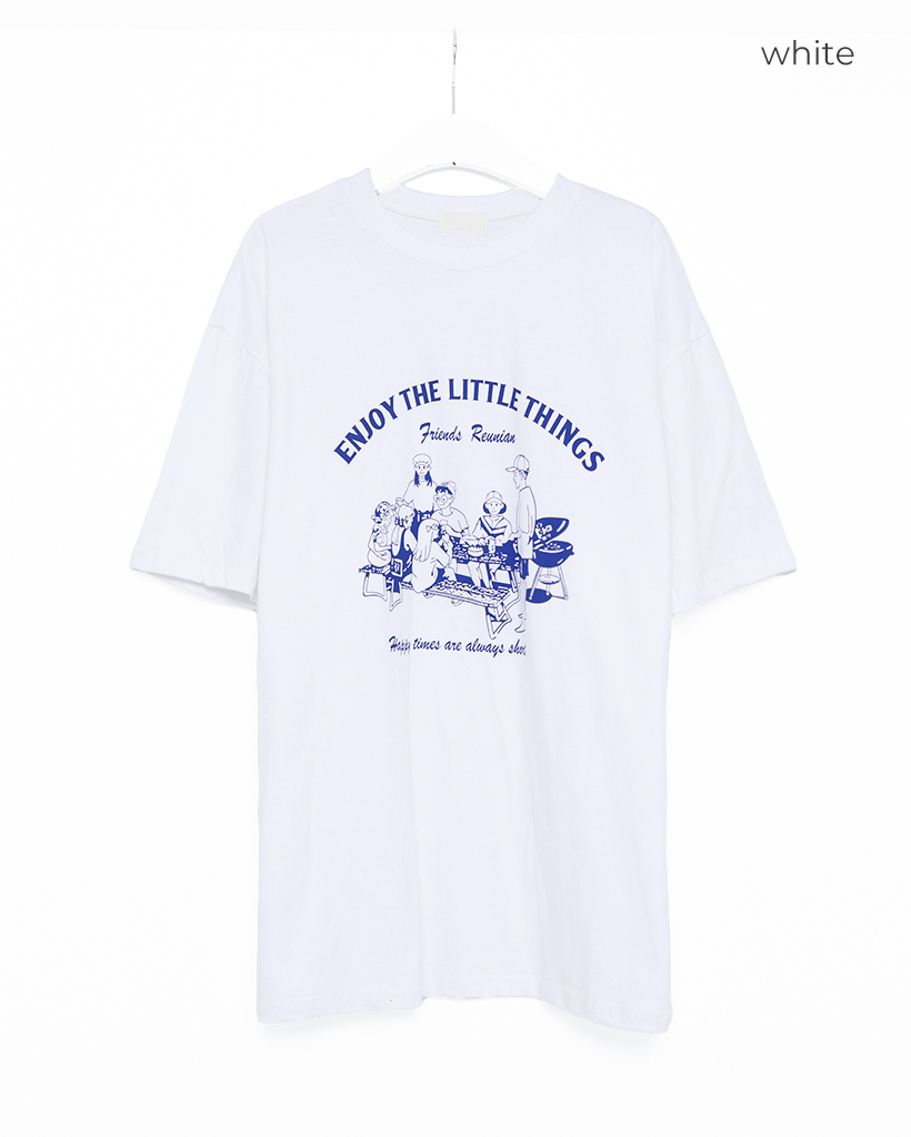 （ユニセックス）オーバーフィットプリント半袖Tシャツ