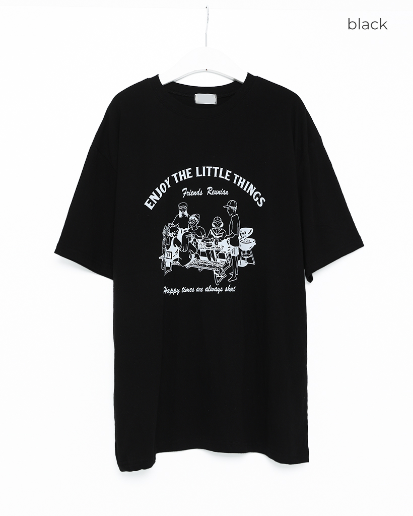 （ユニセックス）オーバーフィットプリント半袖Tシャツ