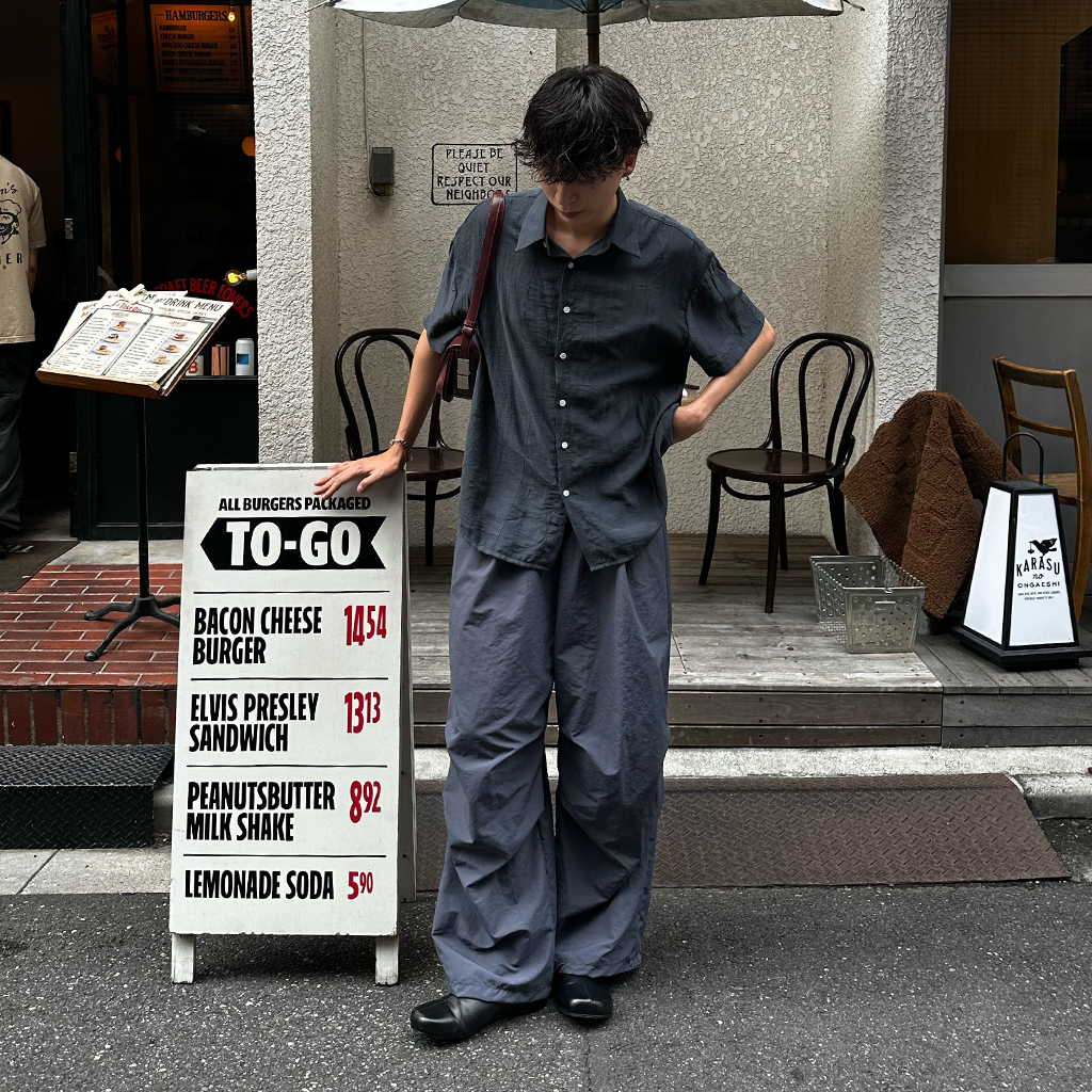 リネンライクシャーリング半袖シャツ