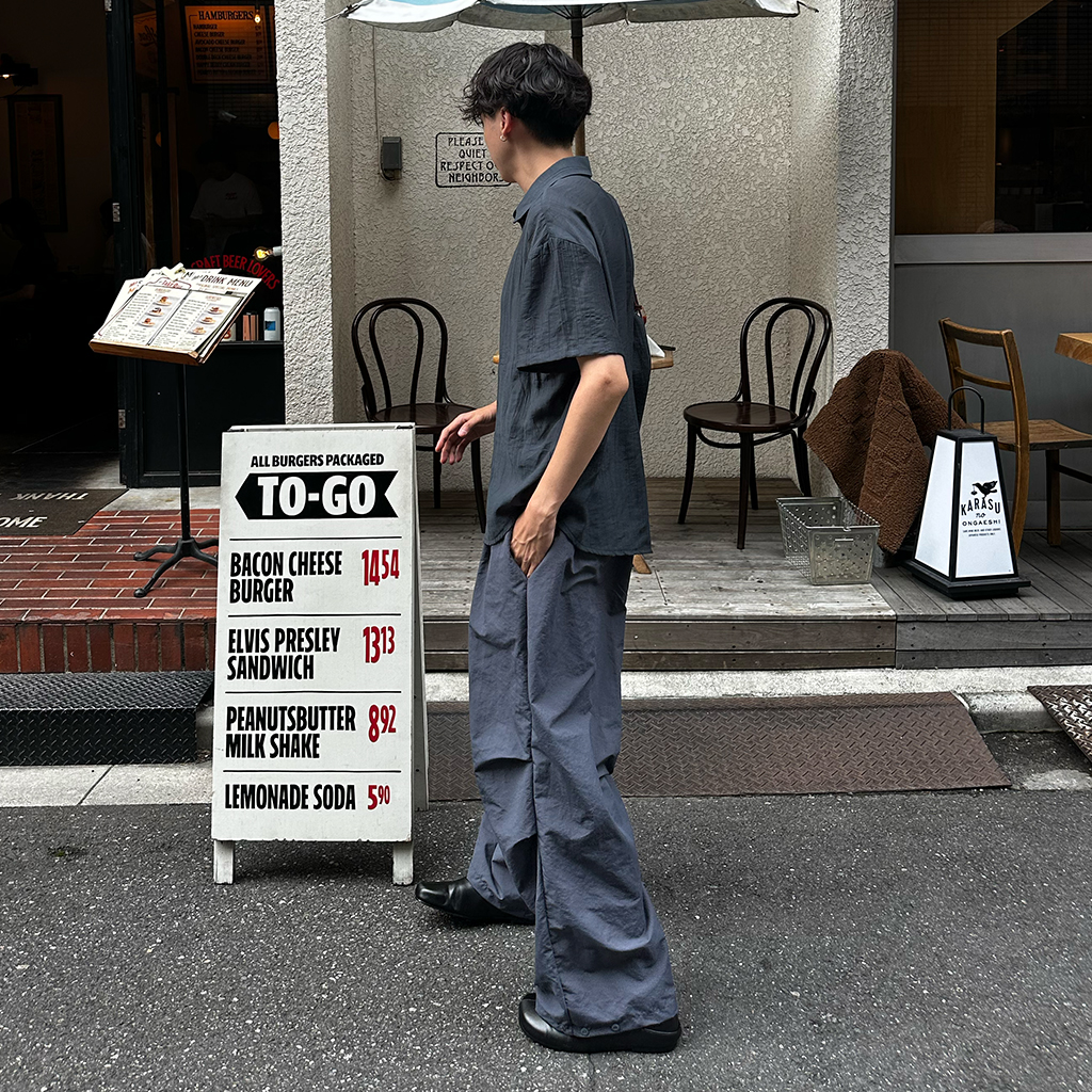 リネンライクシャーリング半袖シャツ