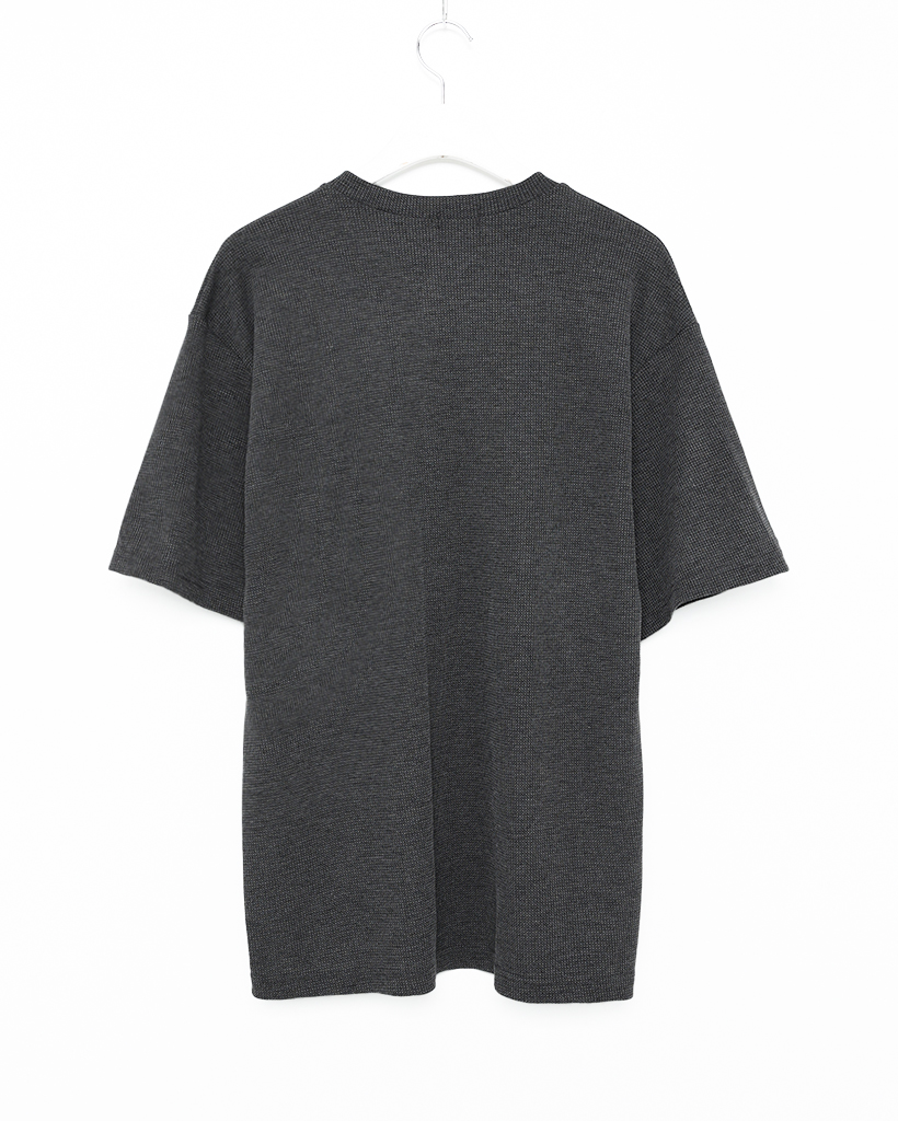 ワッフルヘンリーネックTシャツ
