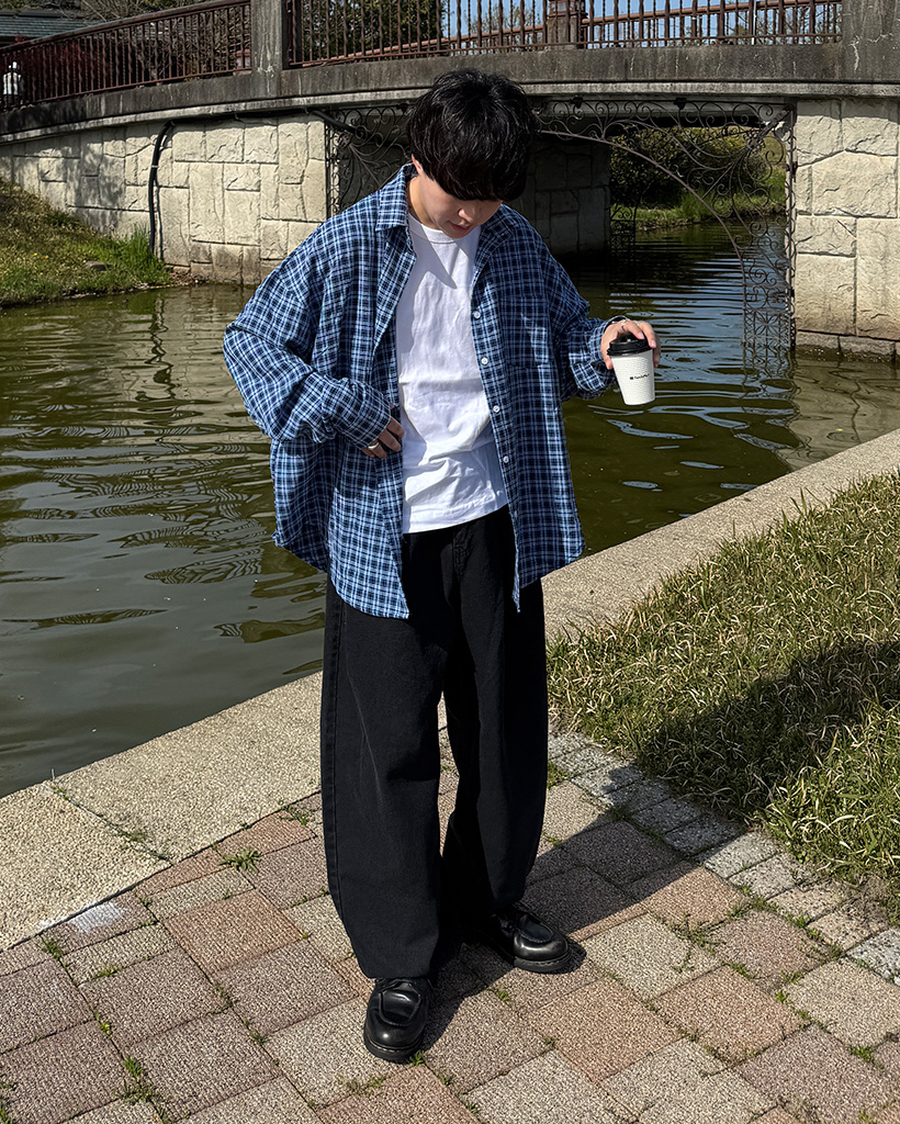 （ユニセックス）ヴィンテージチェックシャツ