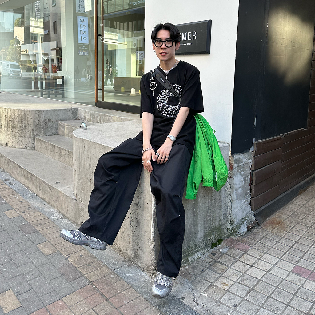 (ユニセックス) レタリングプリント半袖