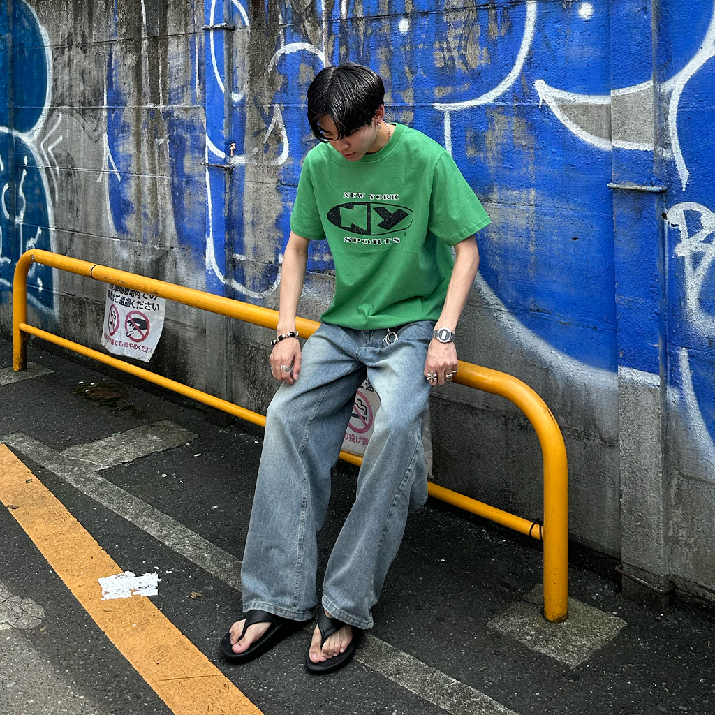 (ユニセックス) ウォッシュライトデニムパンツ