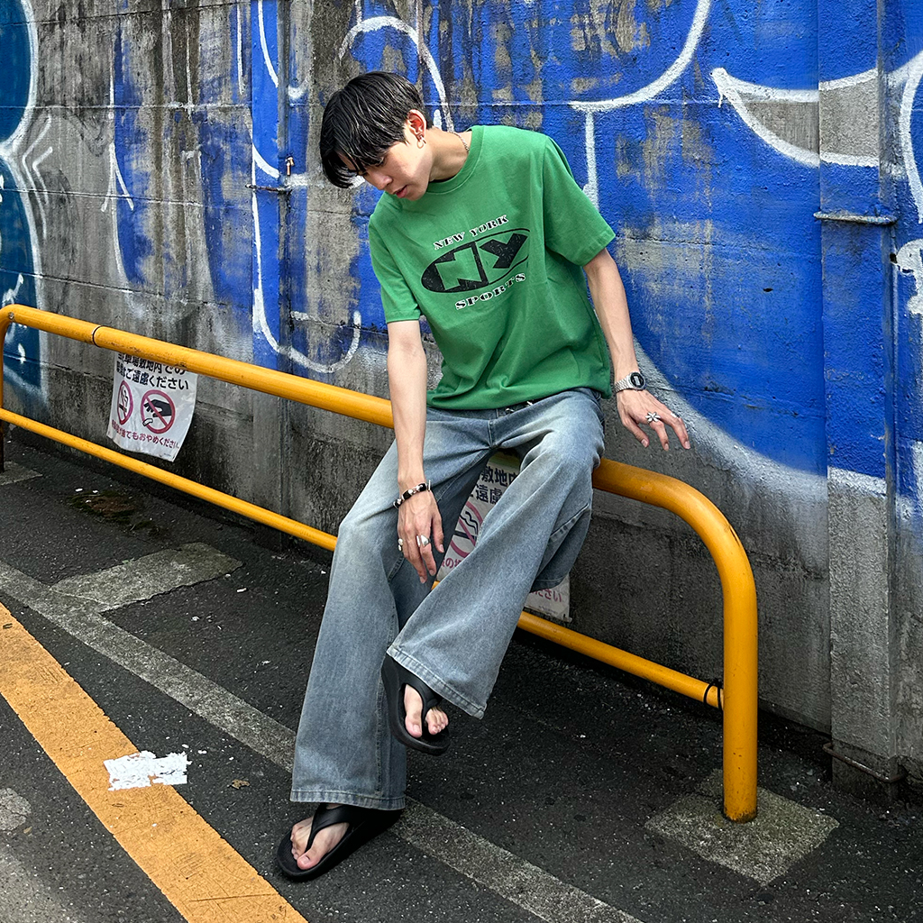 (ユニセックス) ウォッシュライトデニムパンツ