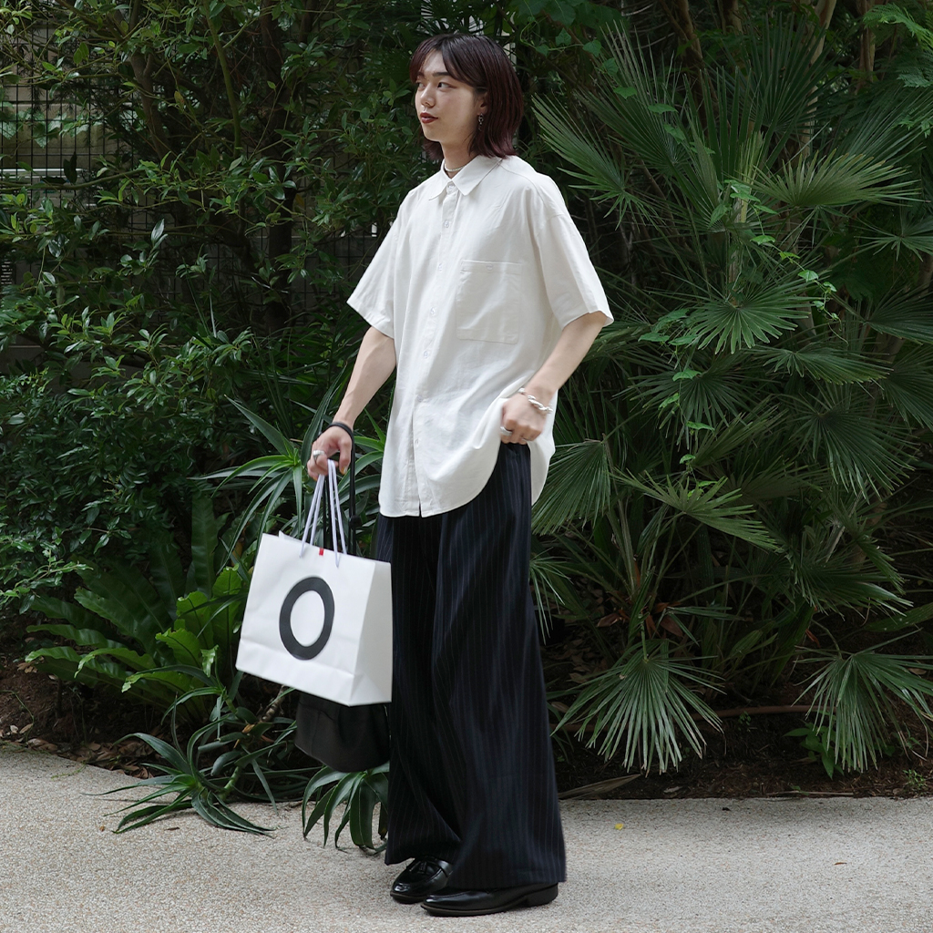 ストライプストレートスラックス