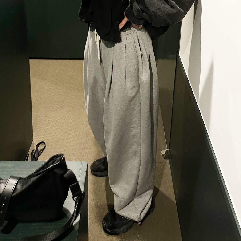 (ユニセックス) ピンタックワイドイージーパンツ