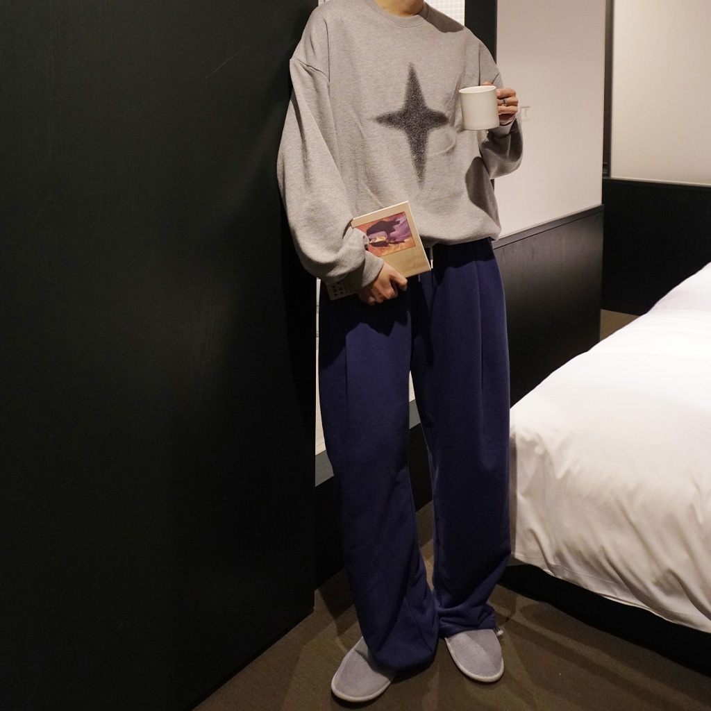 (ユニセックス) ピンタックワイドイージーパンツ