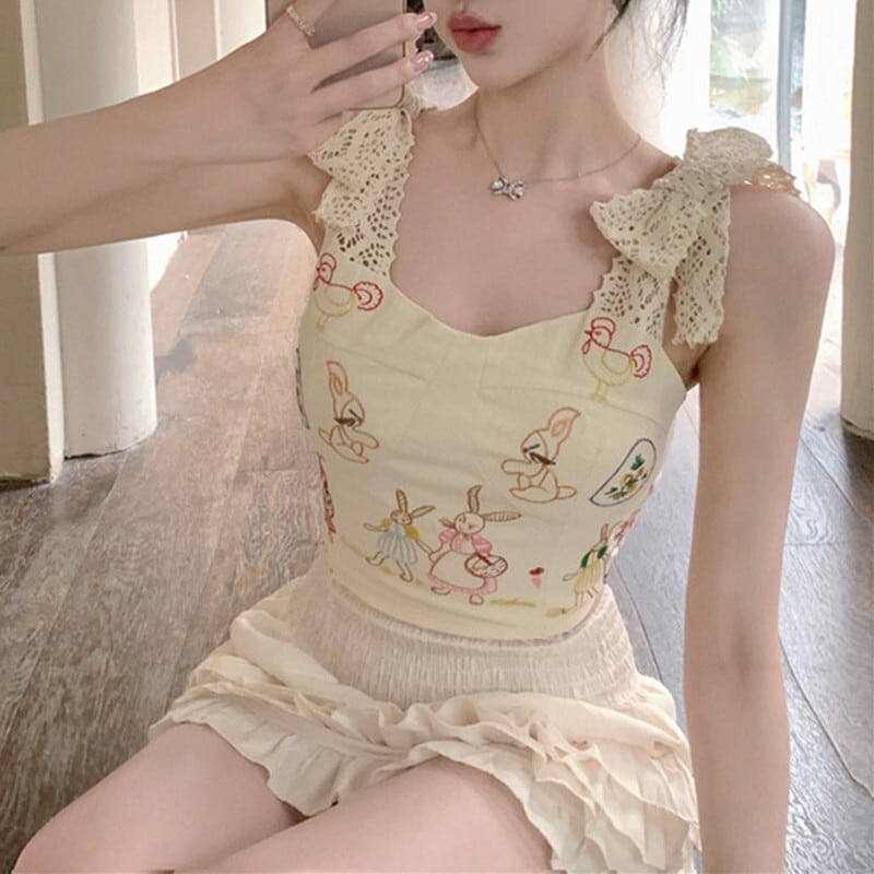 トップス キャミソール スウィート 可愛い カートゥーン