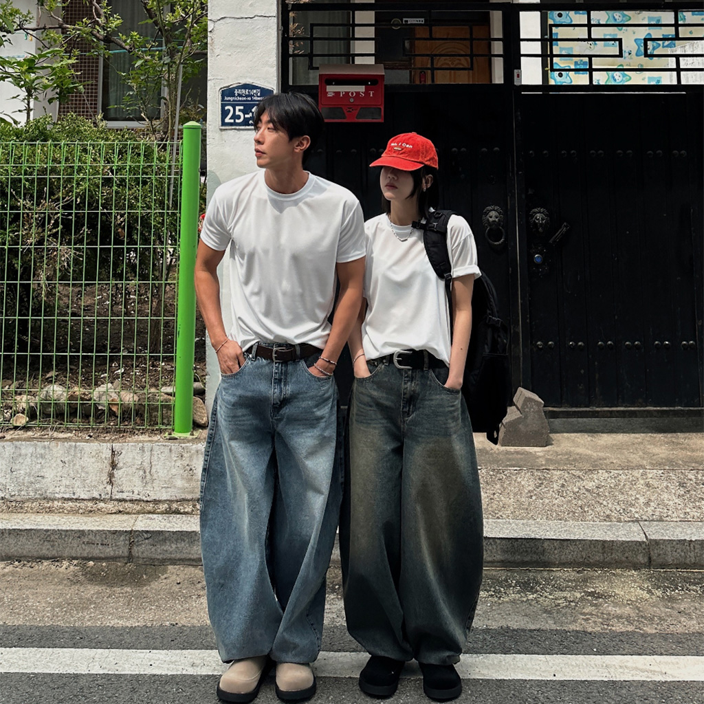 [ユニセックス] バルーンワイドデニムパンツ
