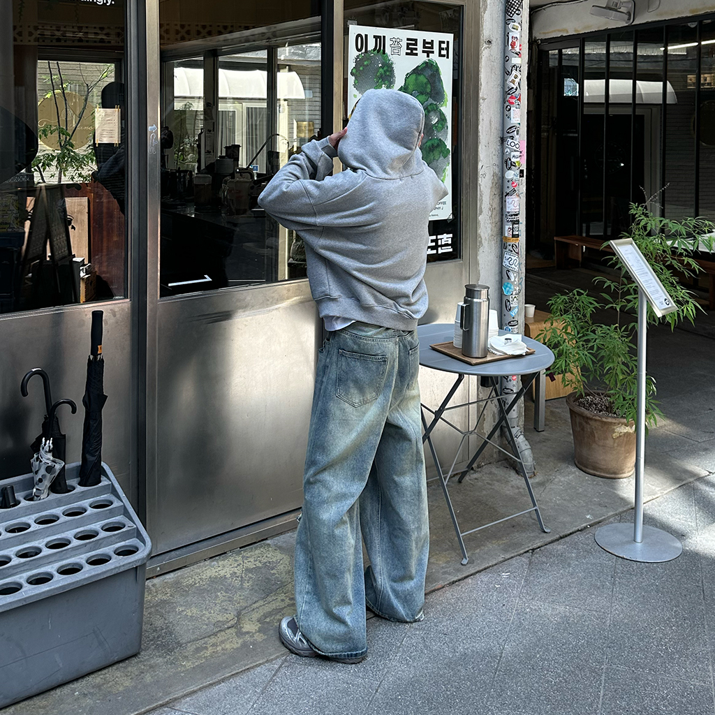 ヴィンテージスリットダメージデニムパンツ