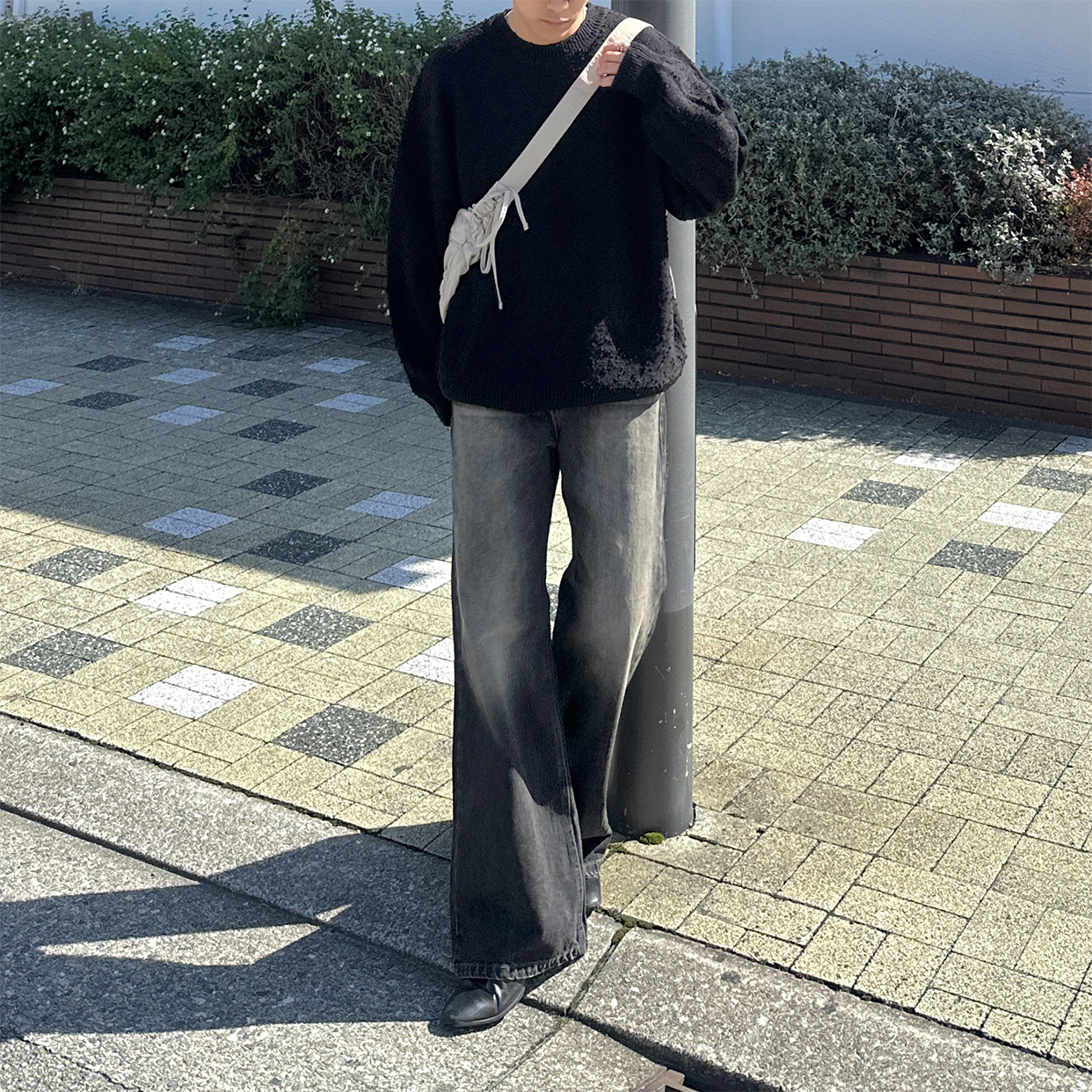 (ユニセックス) ヴィンテージブラックフレアデニム