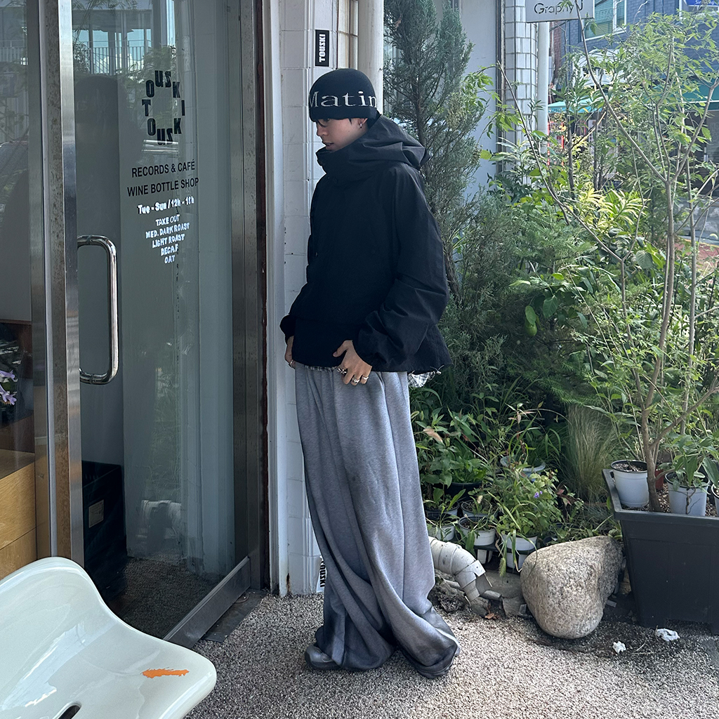 (ユニセックス) ウォッシュワイドスウェットパンツ