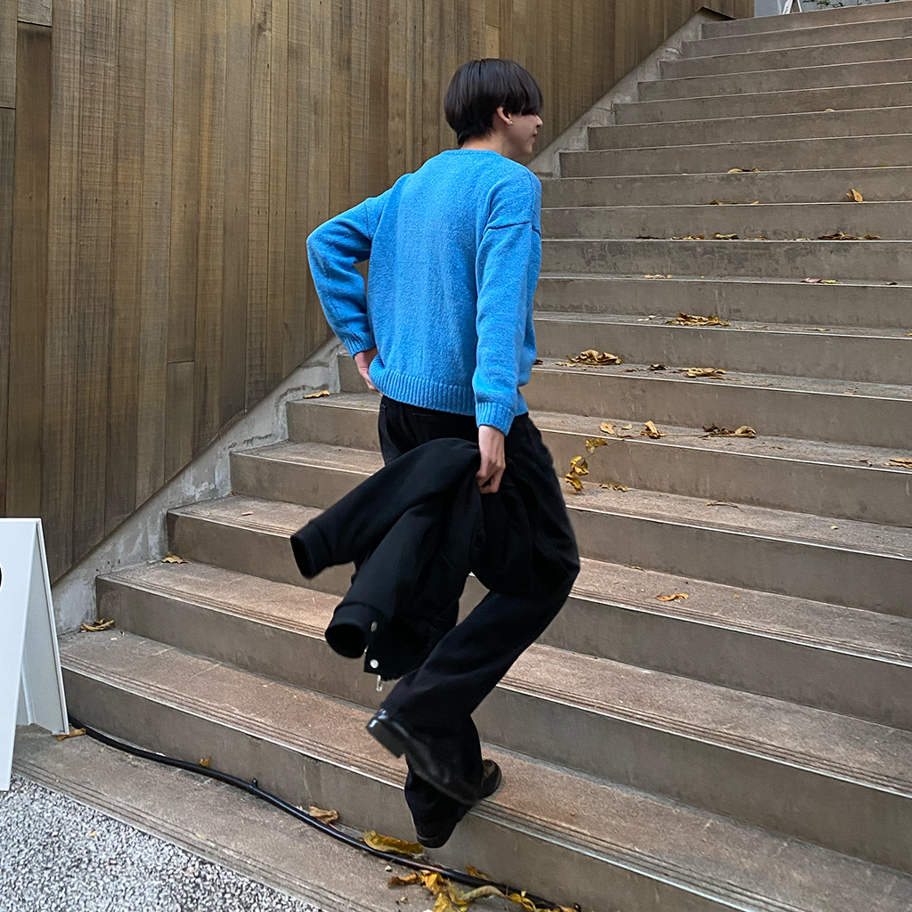 スリットステッチワイドデニムパンツ