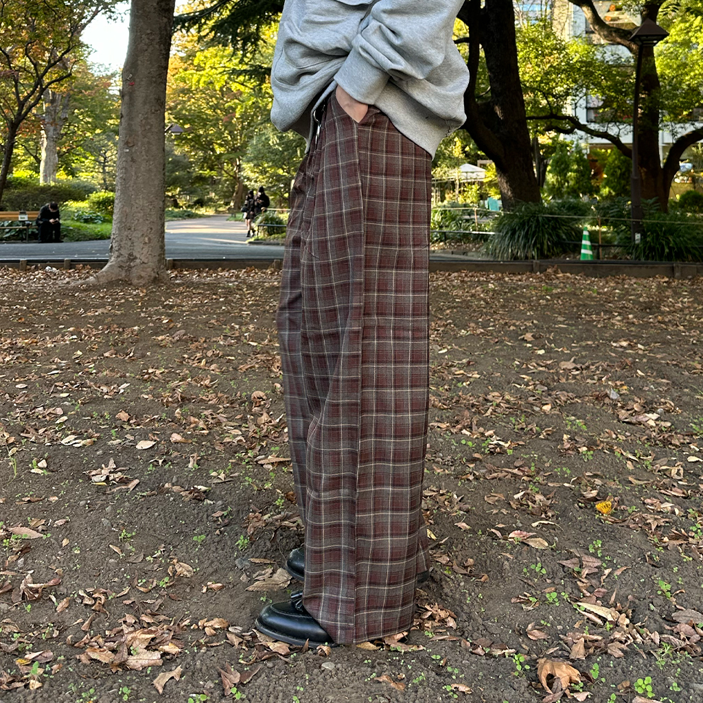 (ユニセックス) バックバンディングチェックスラックス
