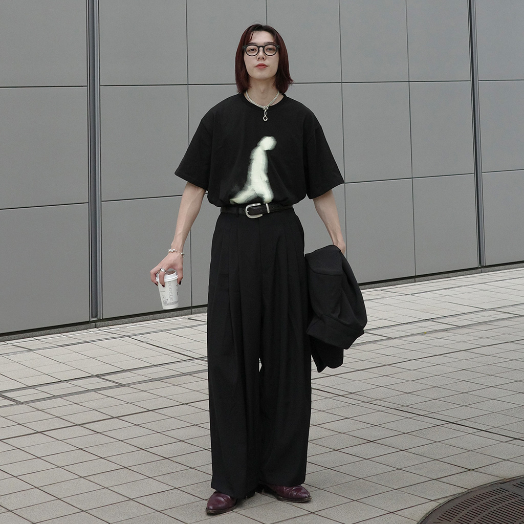 ピンタックワイドスラックス