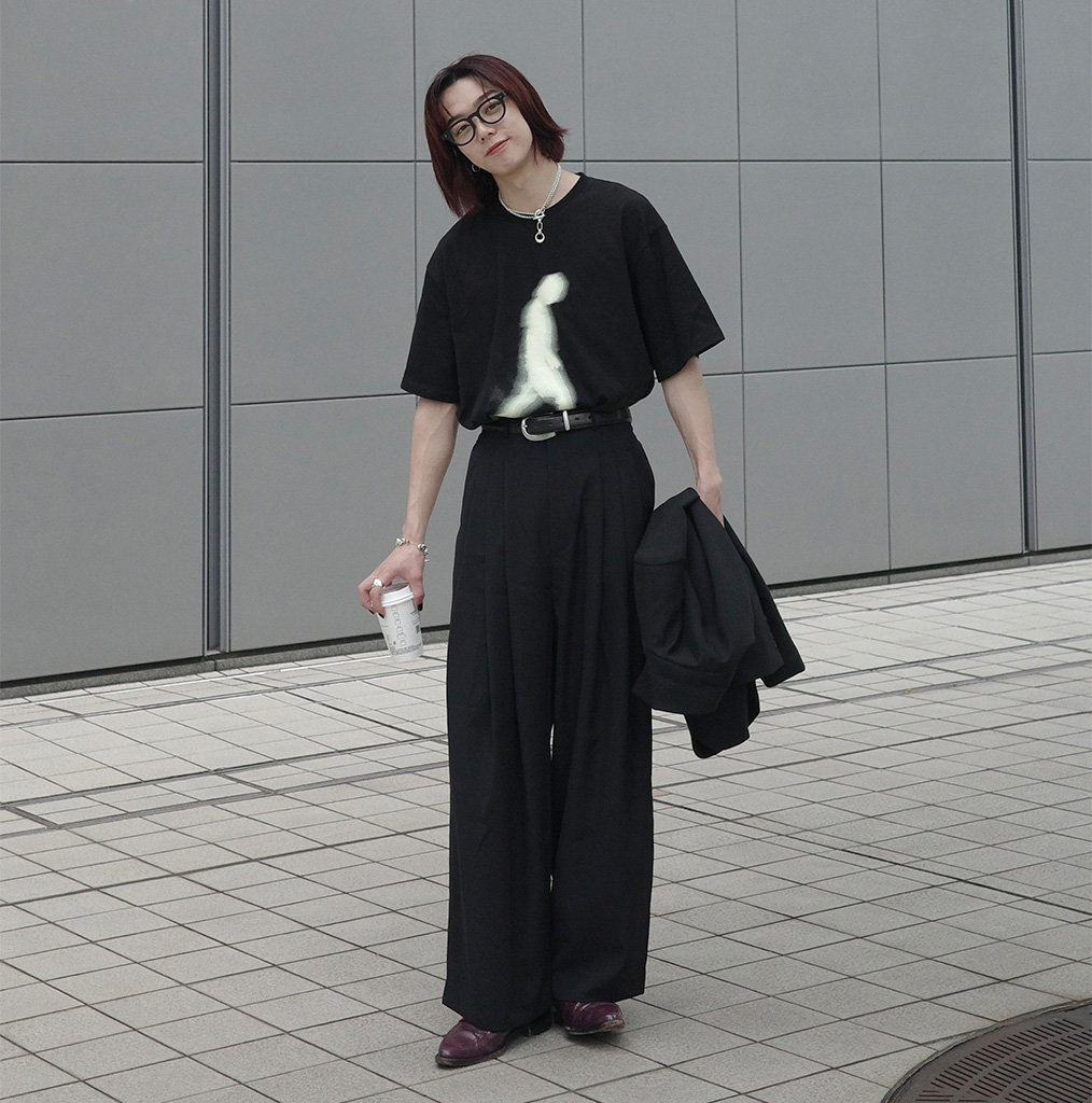 ピンタックワイドスラックス