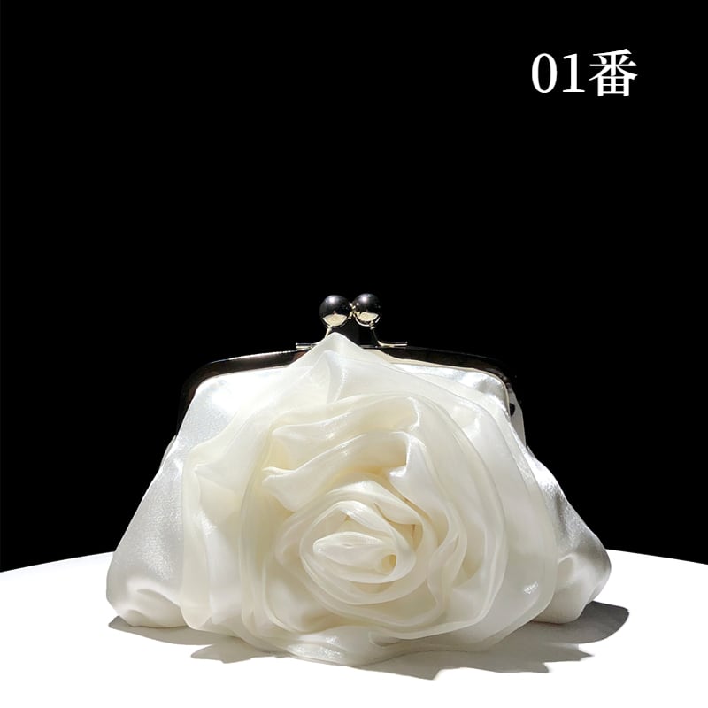 バッグ パーティーバック 4色展開 花の形 結婚式バッグ チェーンバッグ 手持ちバッグ デート