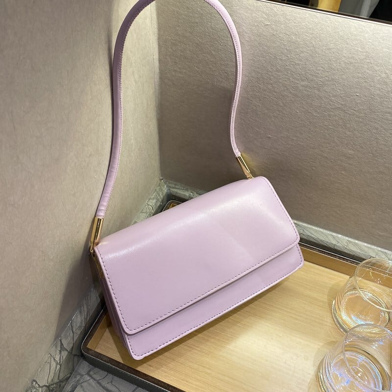 ショルダーバッグ チェーンバッグ PU 通勤 無地 可愛い 綺麗め おしゃれ ブラック ホワイト パープル ダークベージュ