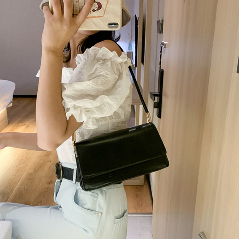 ショルダーバッグ チェーンバッグ PU 通勤 無地 可愛い 綺麗め おしゃれ ブラック ホワイト パープル ダークベージュ